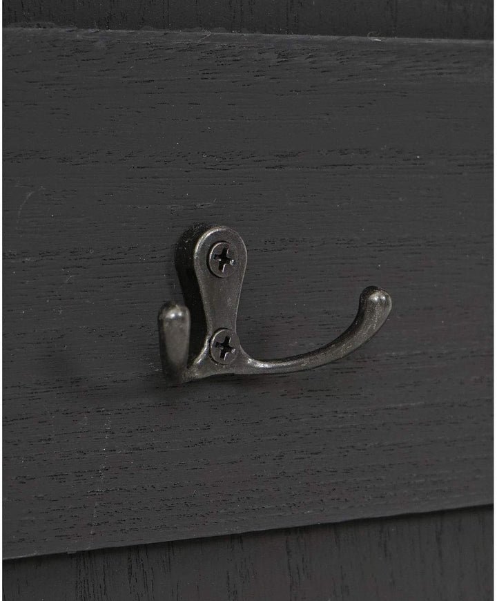 Mendler Tassenhalter HWC-D13, Hängeregal Tassenbrett Wandboard, 6 Haken 91x60cm - dunkelgrau Dunkelg