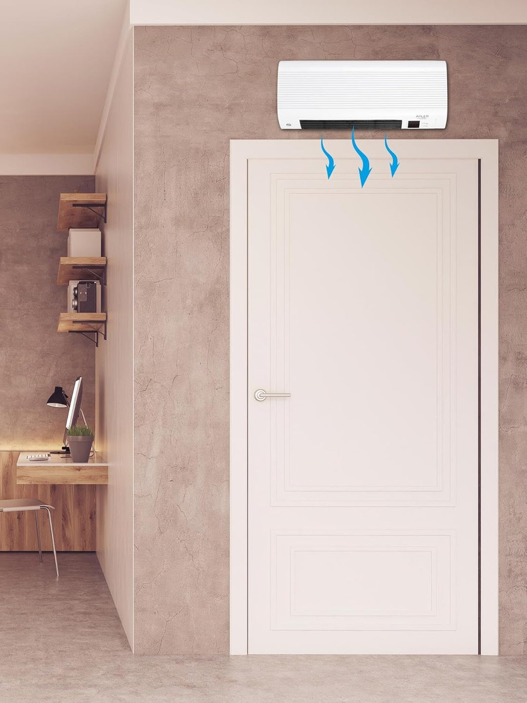 CAMRY AD 7714 Adler Keramik-Wandheizlüfter, Sensor für Offenes Fenster, Wochenzeitschaltuhr, Digital