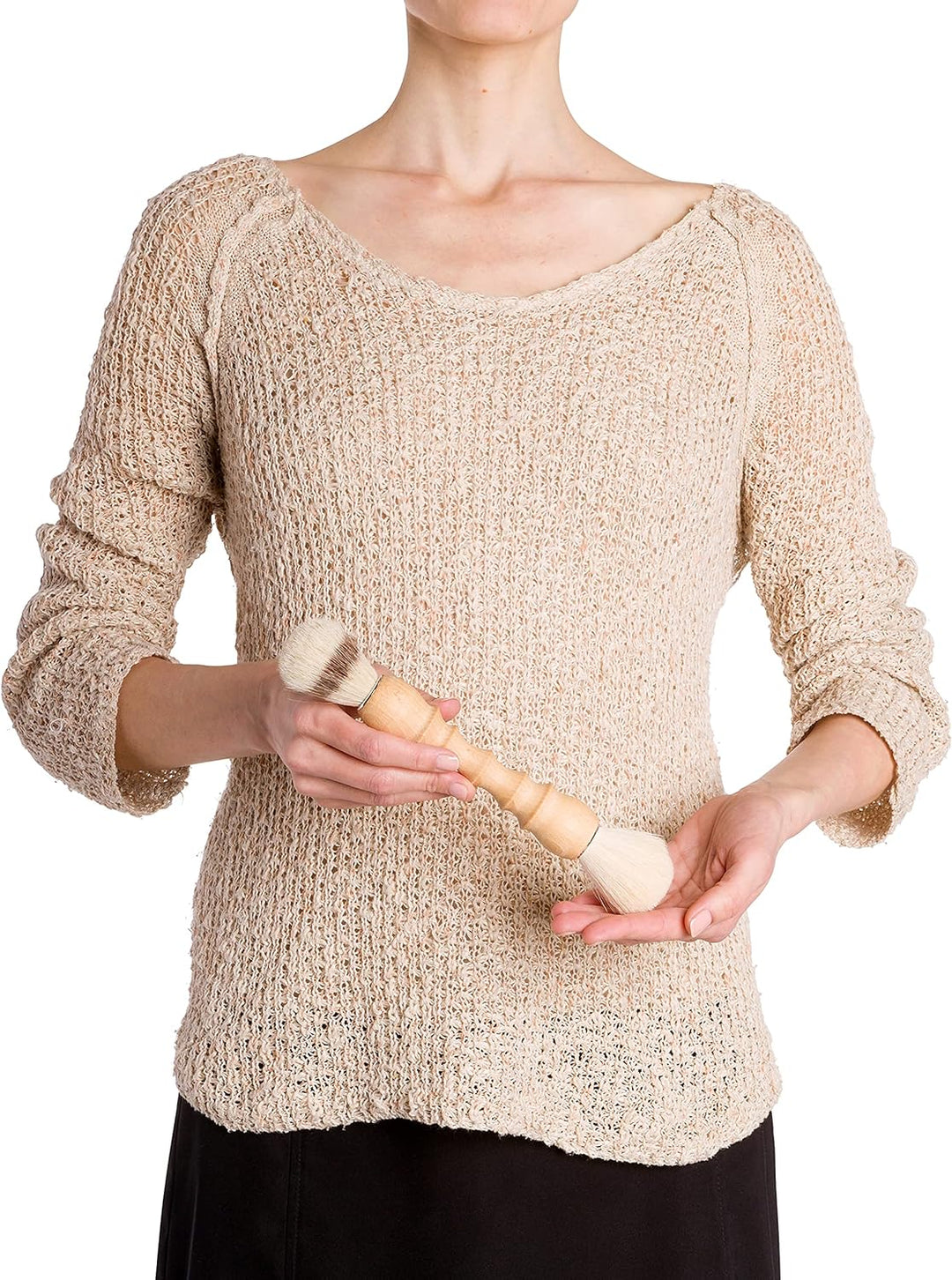 Staubbürste aus Ziegenhaar und Borsten, handgefertigt