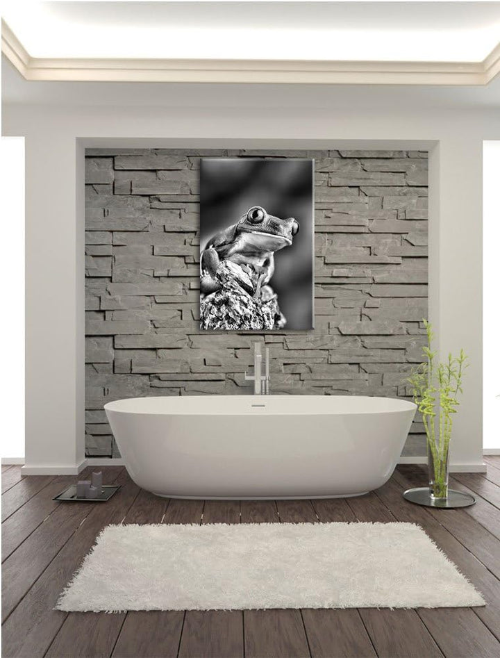 Pixxprint Grüner Rotaugen Frosch als Leinwandbild/Grösse: 100x70 / Wandbild/Kunstdruck/fertig bespan