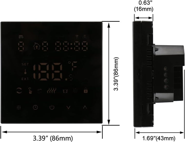 Wengart Raumthermostat Fussbodenheizung Wasser (3A), WG607 Digitaler Wandthermostat mit Fenster-offe