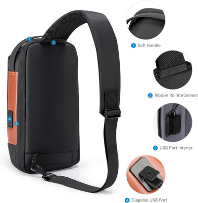 Kingsons Umhängetasche Brusttasche für Männer & Frauen Anti-theif Kleine Crossbody Bag Sling Bags Ca