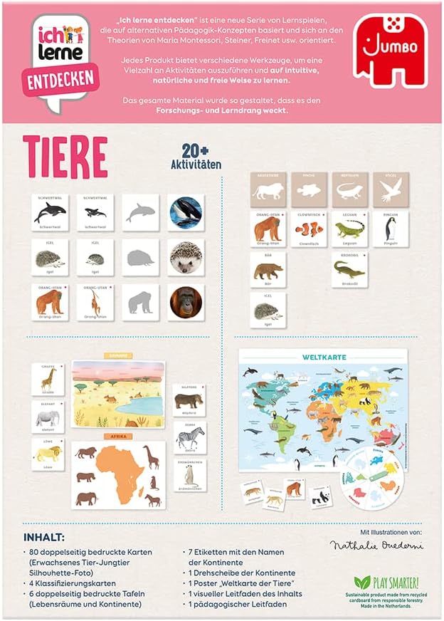 Jumbo - ich lerne Entdecken – Tiere – Lerne die Tierwelt kennen - Lernspiel für Kinder von 3 – 7 Jah