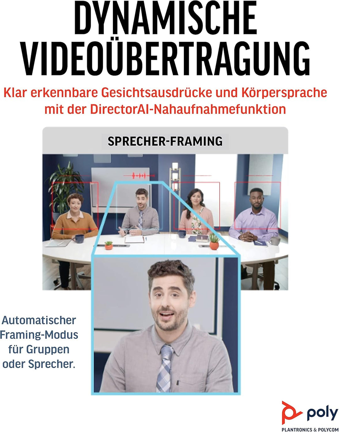 Poly Studio R30 – 4K-Videokonferenzsystem (Plantronics) – Kamera, Mikrofon & Lautsprecher für kleine