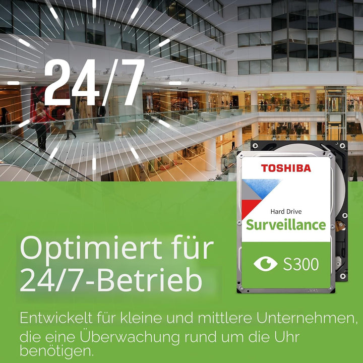 Toshiba 6TB S300 Surveillance HDD - 3.5' SATA Internal Hard Drive Supports up to 64 HD cameras at a