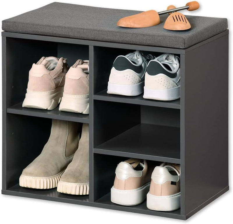 Kesper | Schuhschrank mit Sitzkissen, Material: Spanplatte, Textil, Masse: B 51,5 H 48 T 29,5 cm, Fa