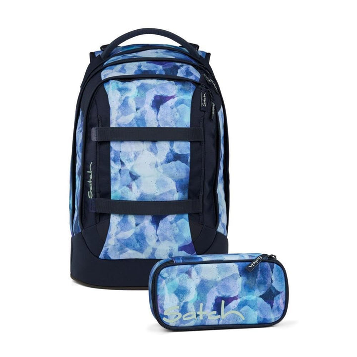 Satch pack Schulrucksack Set 2tlg. inkl. Schlamperbox (Blurry Sky), Blurry Sky