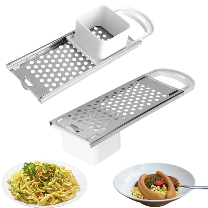 Spätzle Maker 2 Stück, Edelstahl Spätzle Nudel Maker mit bequemem Griff Deutsches Nudelpresswerkzeug