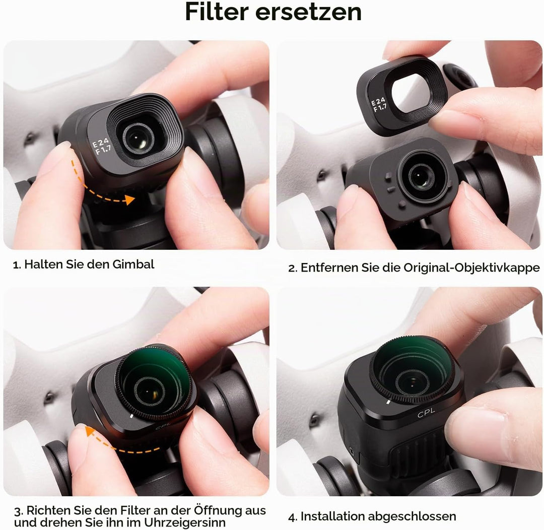K&amp;F Concept Mini 4 Pro ND Filterset,Polfilter,6 Stück CPL, ND8, ND16, ND32, ND64, ND128 Filter Kompa