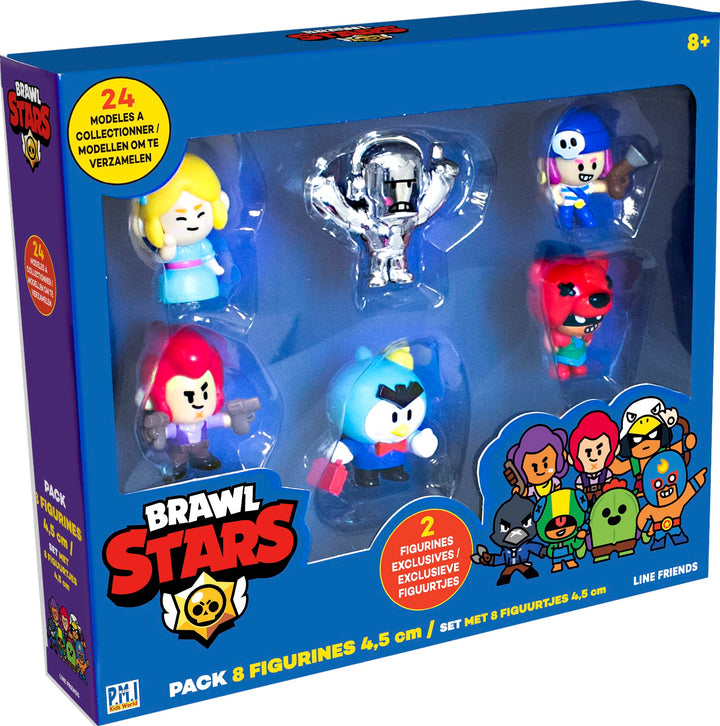 Lansay Brawl Stars – Packung mit 8 Figuren, 4,5 cm, Brawlers Team B, Videospielcharaktere, ab 8 Jahr