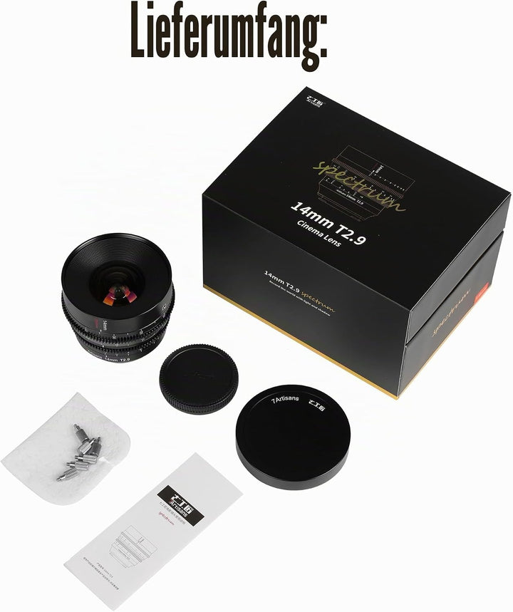 7artisans 14mm T2.9 Full-Frame 114°Weitwinkelobjektiv,Kompatibel für Panasonic S1 S1H S5,Leica SL SL