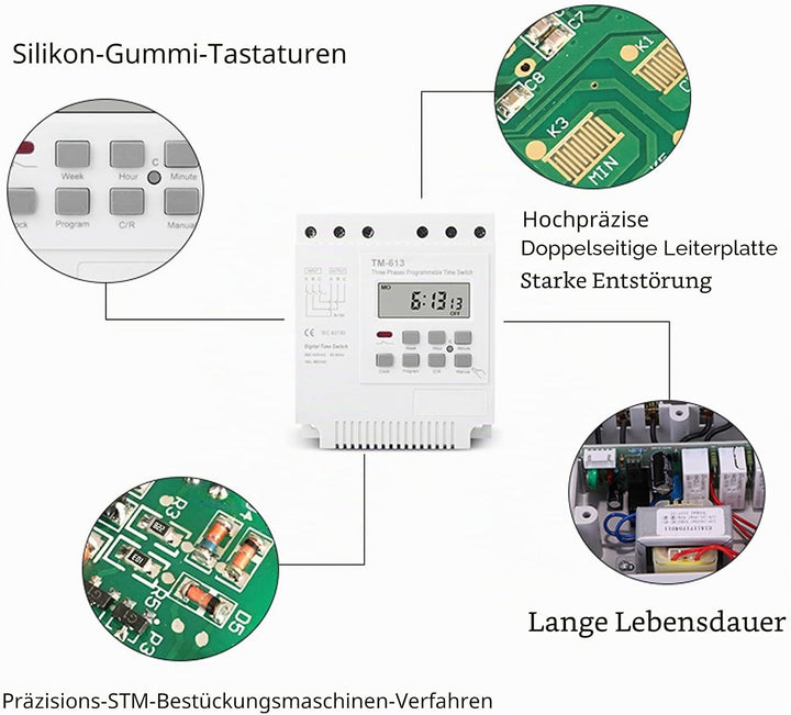 Ailao Zeitrelais 380V TM-163 Dreiphasig Smart Digital Zeitrelais Weekly Programmable Control Power T
