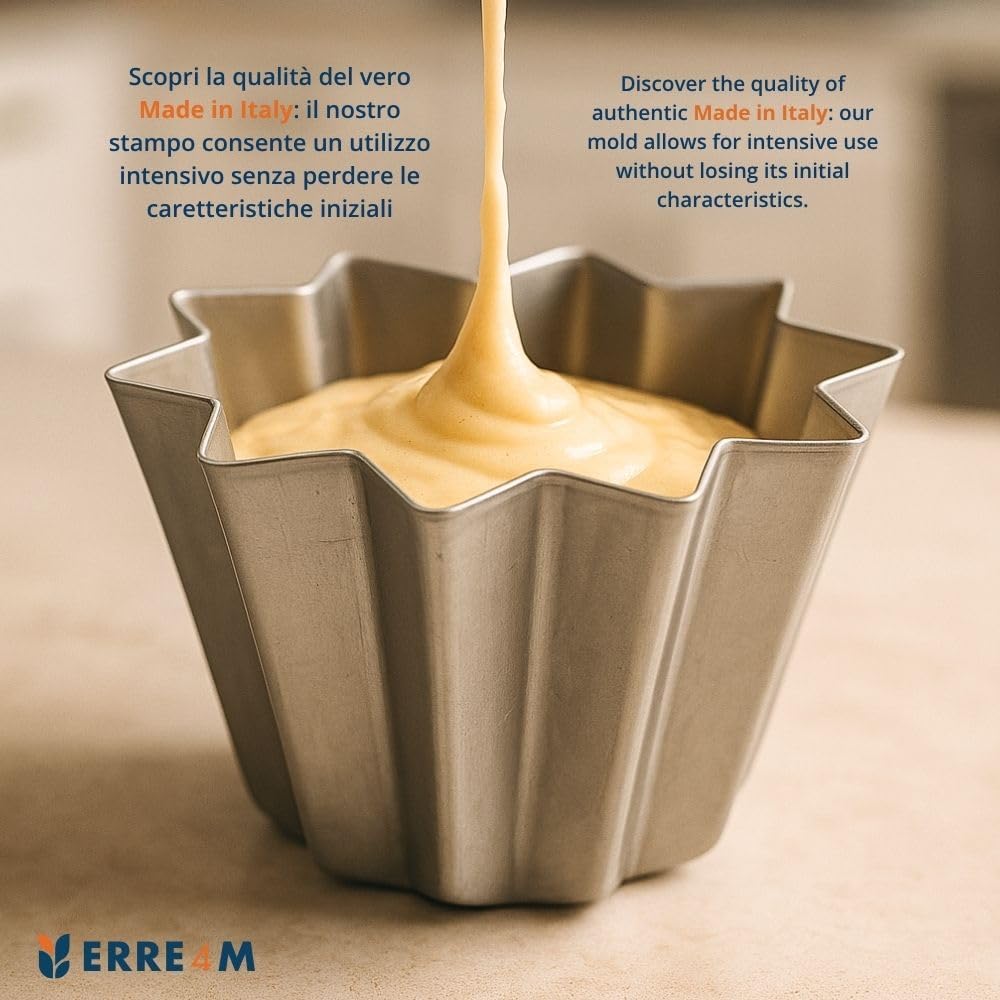Erretre srl Antihaftform für Pandoro Professional Aluminium (1000 g) 1000 GR, 1000 GR
