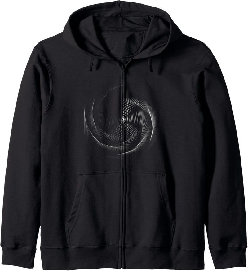 Geometrisches Schwarzes Loch Optische Illusion Spirale Kapuzenjacke