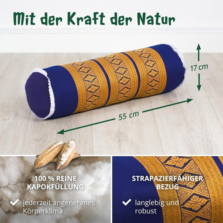 livasia Nackenrolle extralang Nackenstützkissen - Ø 17x56cm - Nackenkissen, Sofakissen Muster, Beinl