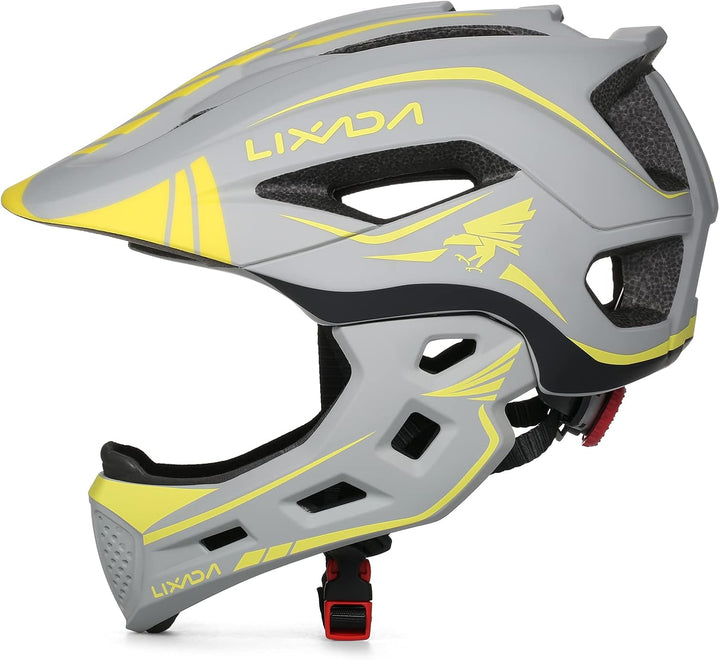 Lixada Fahrradhelm Kinder Helm Fullface Abnehmbar Unisex 52-58cm Children's Helmet 2-In-1 Integrated