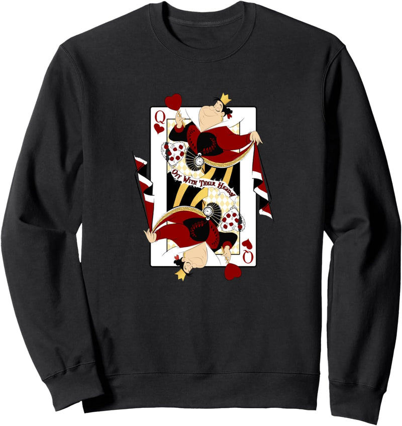 Disney Alice In Wonderland Queen Of Hearts Playing Card Sweatshirt