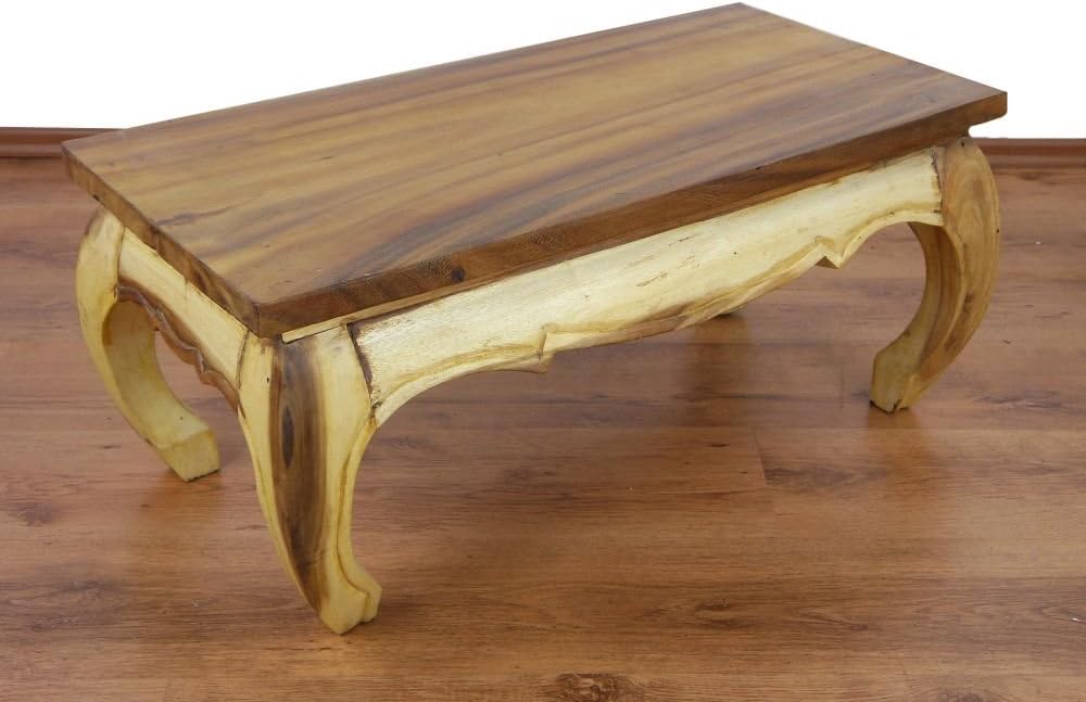 livasia Opiumtisch, Couchtisch, Sofatisch, Massivholztisch, Beistelltisch (Natur), Natur