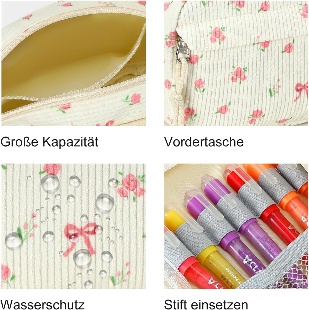 LEDAOU Mäppchen Stiftetasche, Grosse Kapazität Federmäppchen mit Reissverschluss, Schulmaterial für