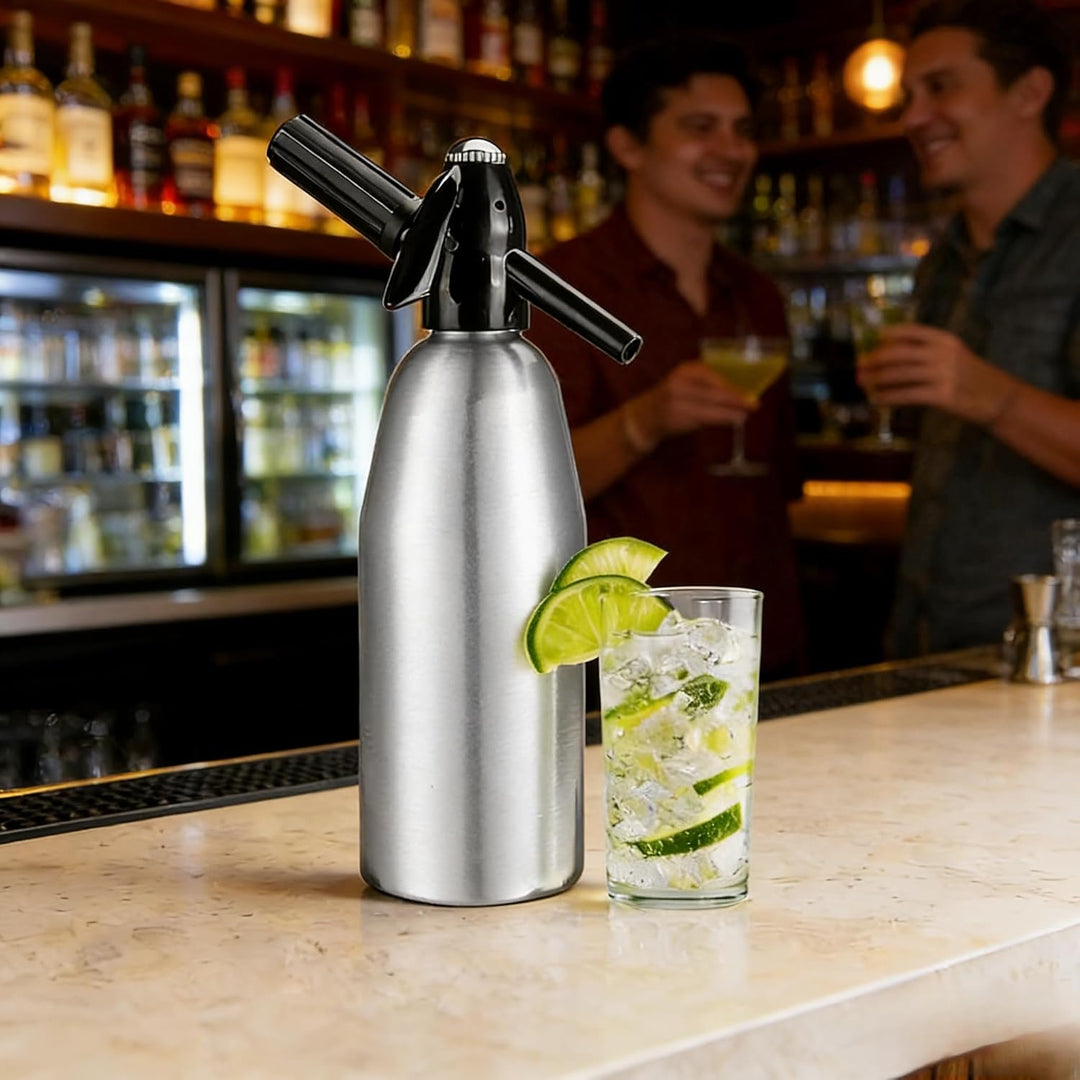 Vintage Design Soda Siphon 1L - Erstellen Sie in Sekunden Sprudelwasser für Cocktails &amp; Gesunde Getr