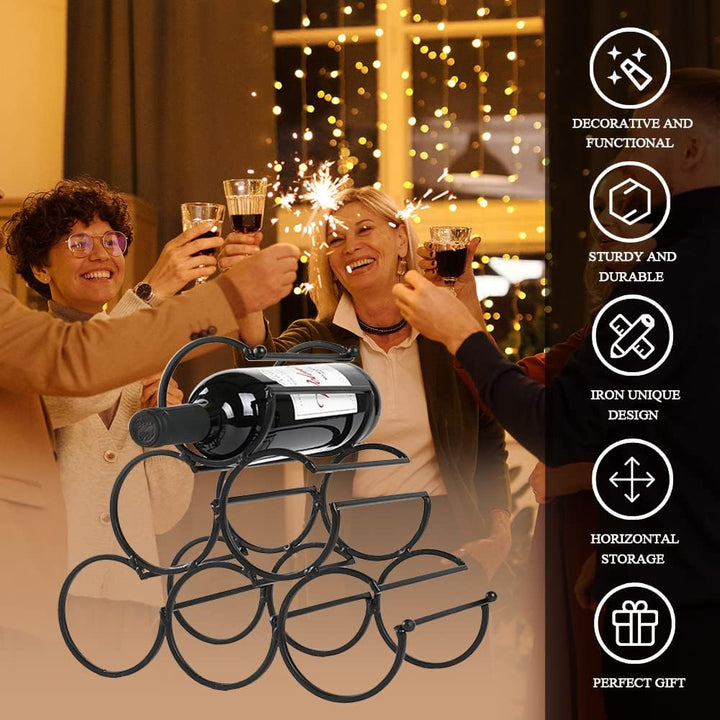 JHY Design Eisen Tisch Weinregal, Wein Flaschenregal Weinregale Freistehender Weinhalter Weinflasche