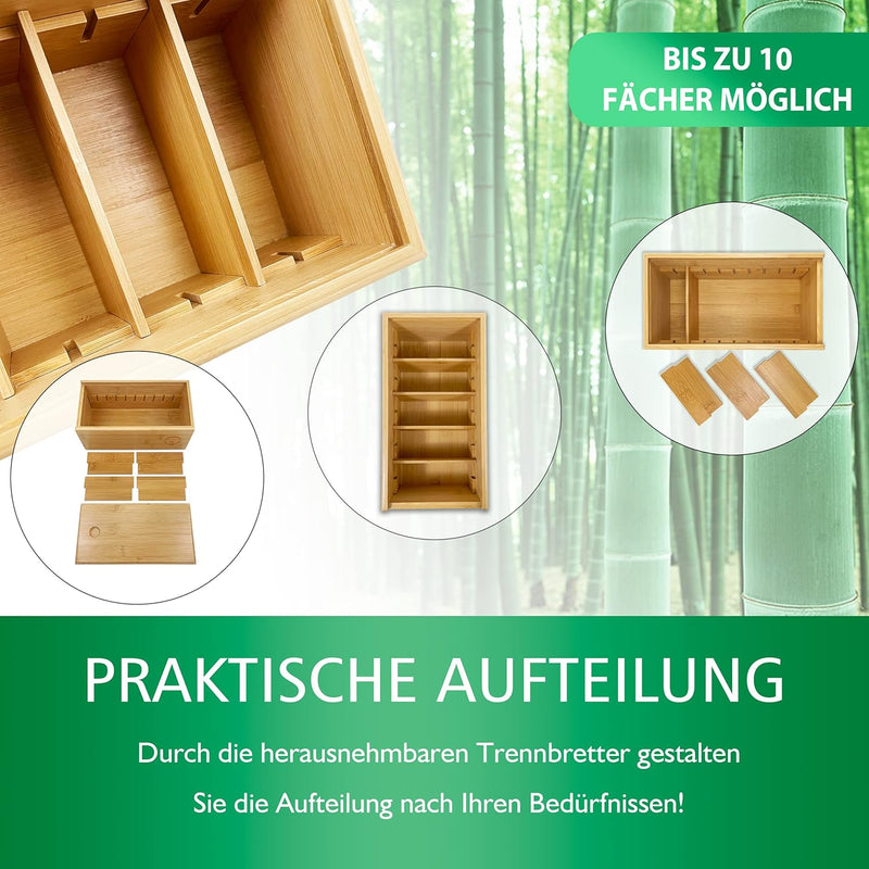 GP Get Productive Karteikasten für 1000 DIN A7 Karteikarten, inkl. 4 einstellbaren Trennbrettern der