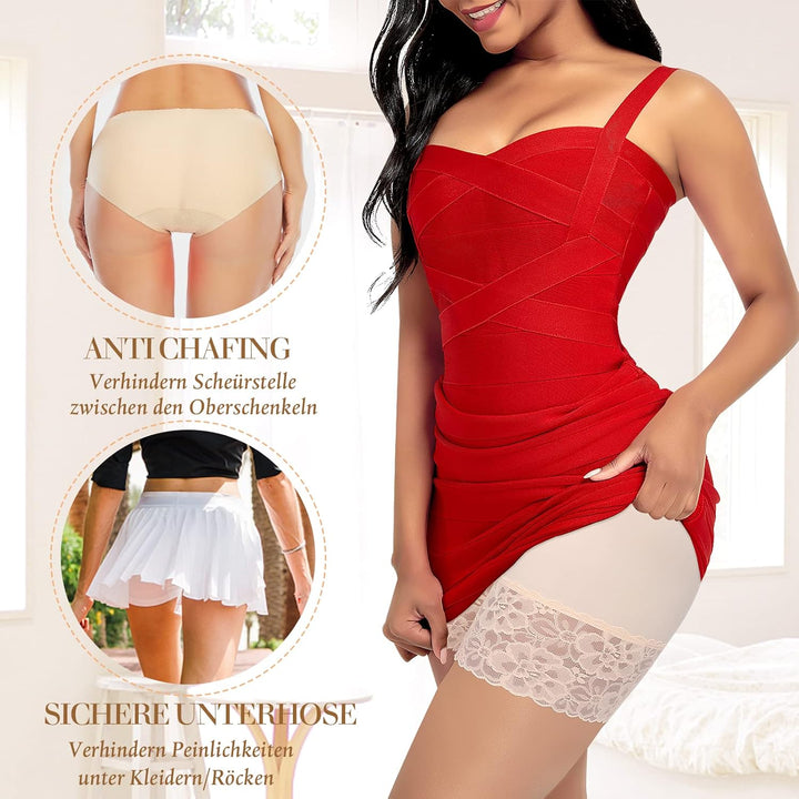 YARRCO Damen Unterhose Spitze Radlerhose Kurz Unter Rock Hosen Anti-Chafing Slipshorts Boxershorts U
