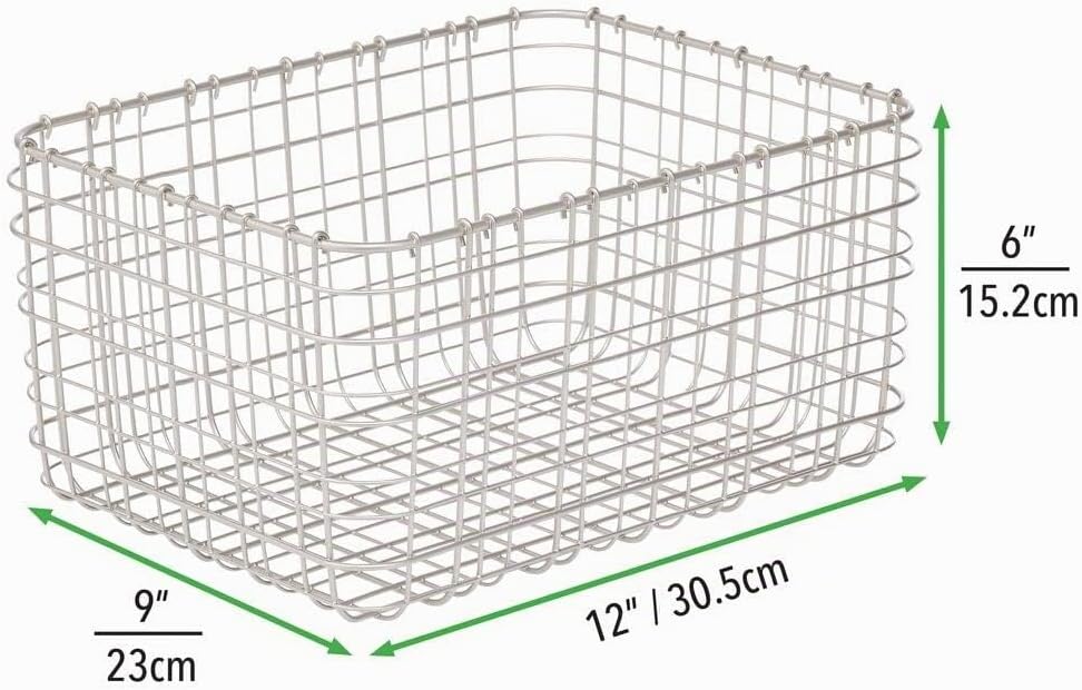 mDesign 6er-Set Allzweckkorb aus Metall – Aufbewahrungskorb für Küche, Vorratskammer etc. – kompakte