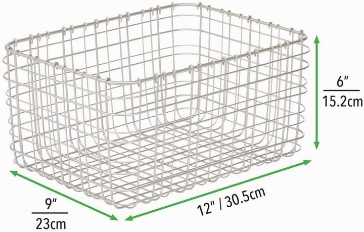 mDesign 6er-Set Allzweckkorb aus Metall – Aufbewahrungskorb für Küche, Vorratskammer etc. – kompakte