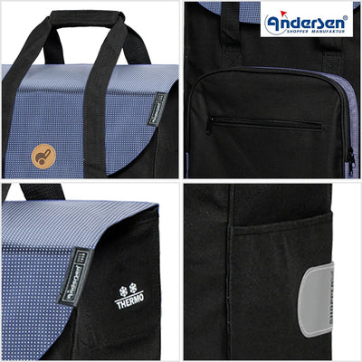 Exklusiv Andersen Einkaufstrolley - Treppensteiger Royal Shopper Stahlgestell Wismar schwarz/blau 45