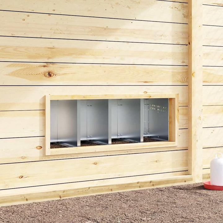 Hühner-Nistkasten 4 Fächer aus verzinktem Stahl mit Beinen, Flexible Beinhöheneinstellung, wetterfes