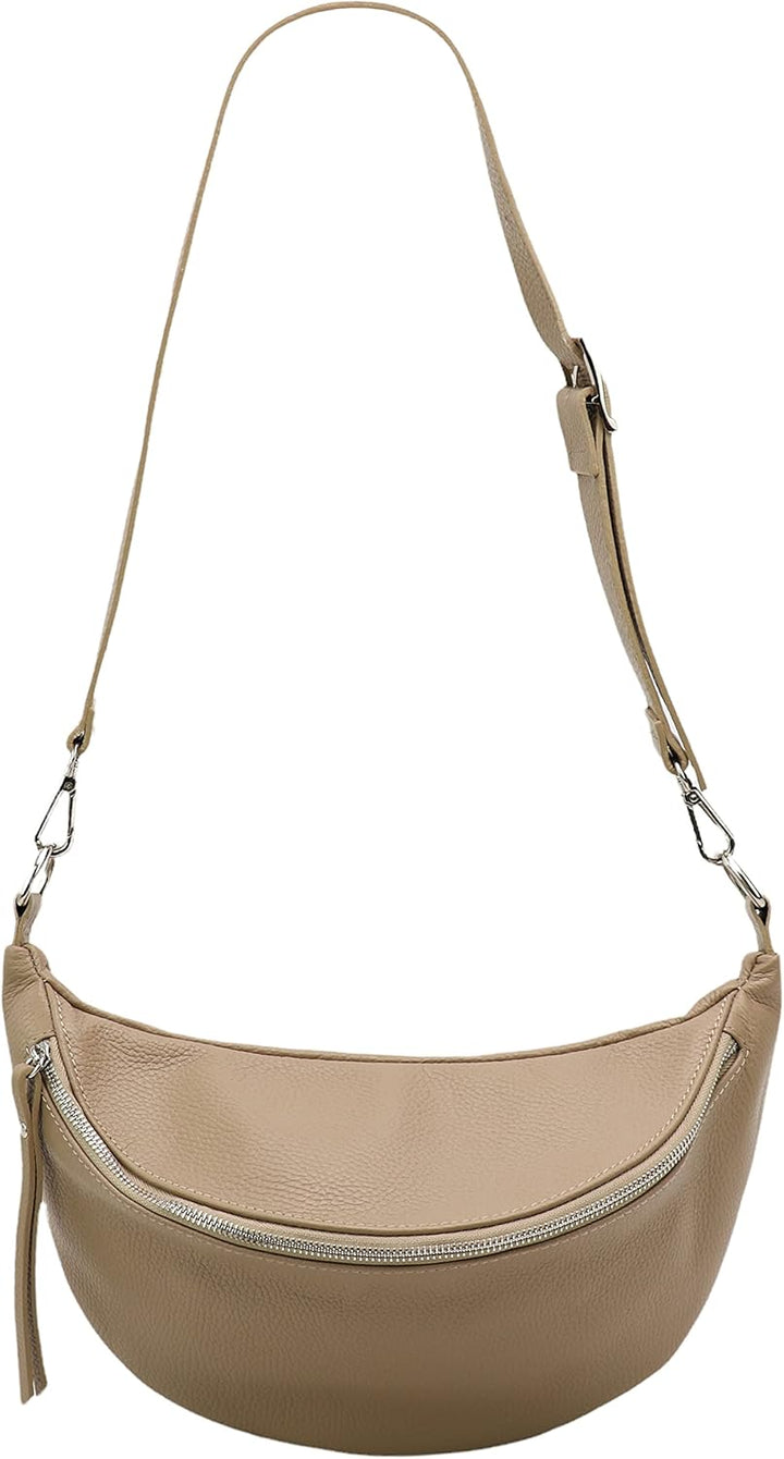 echt Leder Damen unisex Brusttasche für Festival Reise mittelgross Hüfttasche Crossbody Bag Verstell