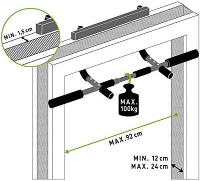 Schildkröt Multifunktions-Türreck 4 in 1, Multifunktional verstellbar, max. 100 kg Schwarz-Grau, 960