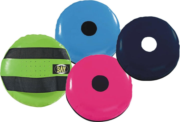 BAY® " FLASH FLYING TARGET " - für KINDER LEDER PU Mitt Doppel Double Hand Schlag Pratze Doppelpratz