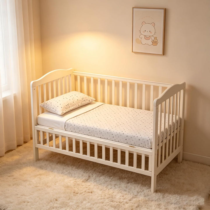 various Bettwäsche-Set für Babybett, 60 x 120 cm, 100 % Baumwolle, extra weich, inklusive Spannbettl