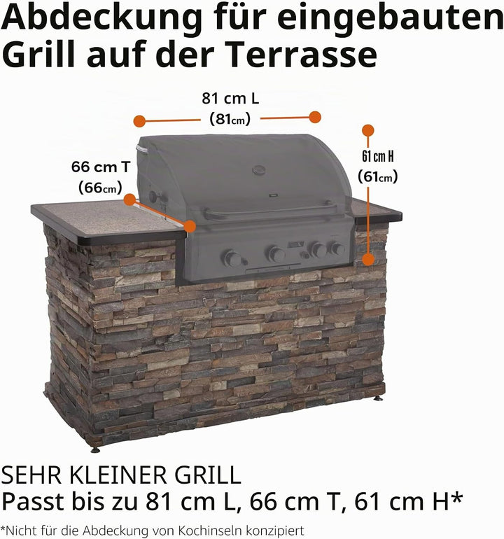 CLASSIC ACCESSORIES Ravenna Wasserabweisende 32 Zoll Eingebaute BBQ Grill Top Cover Taupe Grill Abde