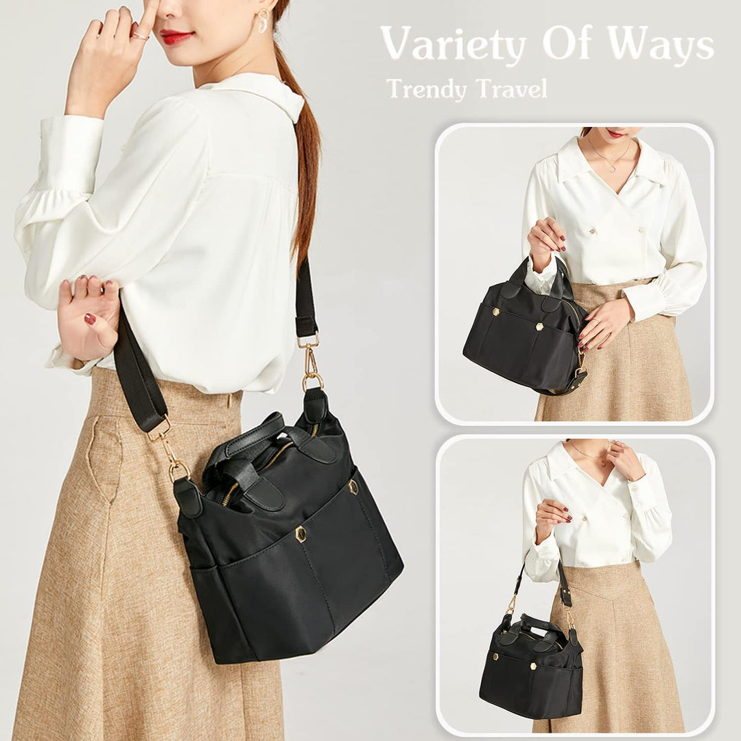 PORRASSO Damen Umhängetasche Mode Schultertasche Frauen Nylon Handtasche Multifunctional Reisen Schu