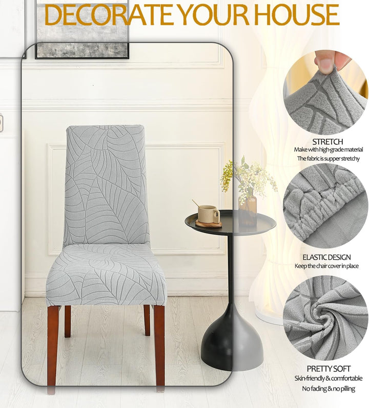 SHENGYIJING Stretch Set of 2 or 4 or 6 Waterproof Dining Chair Covers for Dining Room, Removable and