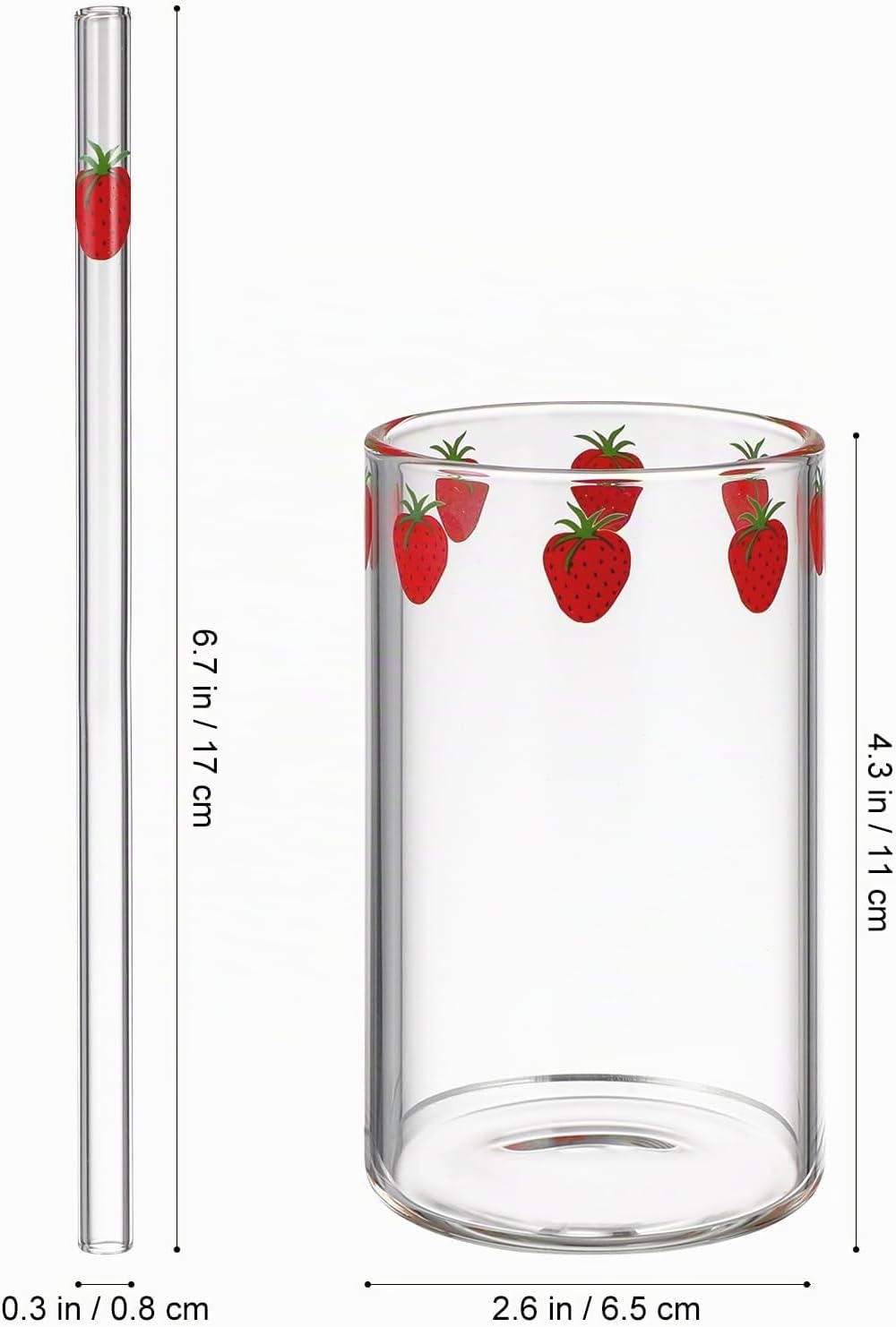 UPKOCH Kaffeebecher 4 Sets Erdbeerglas Erdbeerglas Tasse Klarglas Becher Glas Schnabeltasse Glas Kaf