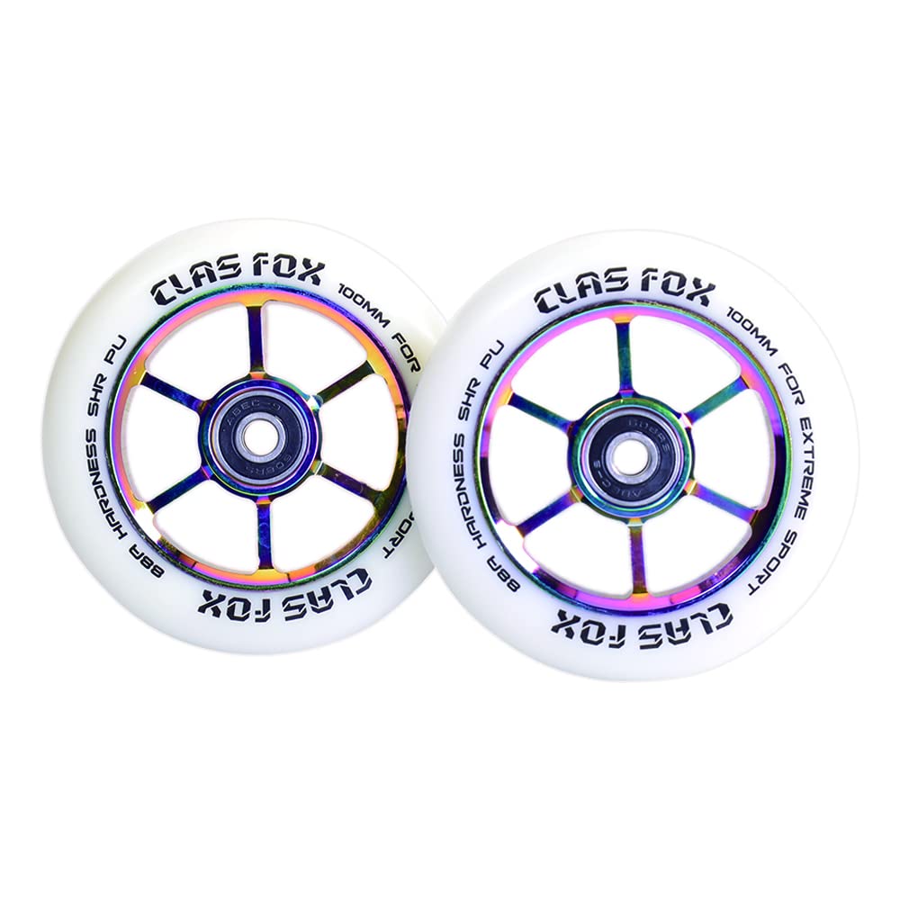 CLAS FOX Pro Stunt Scooter Rollen Roller Räder Wheels 100mm EIN Paar mit ABEC-9 Kugellager CNC Metal