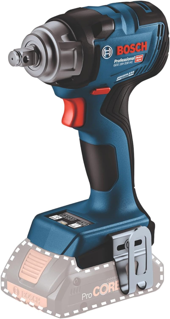 Bosch Professional 18V System Akku-Drehschlagschrauber GDS 18V-330 HC (330 Nm Anziehmoment und 560 N