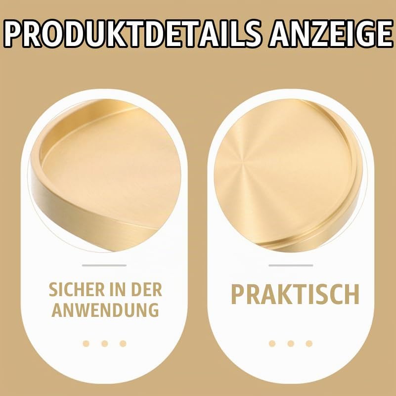 Gold-Untersetzer, 2Stück Teematte aus Messing, 7,5cm Grosses Teetablett, Getränke Isoliermatte, Wied
