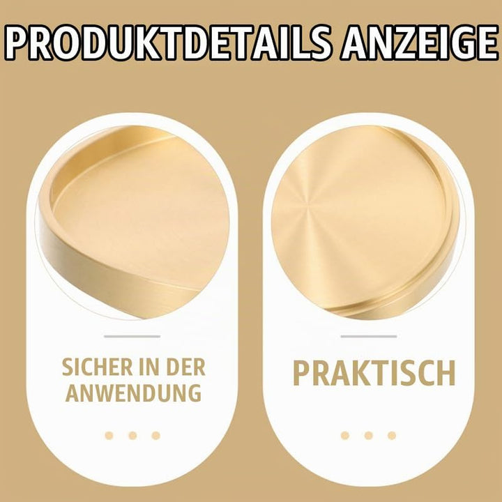 Gold-Untersetzer, 2Stück Teematte aus Messing, 7,5cm Grosses Teetablett, Getränke Isoliermatte, Wied