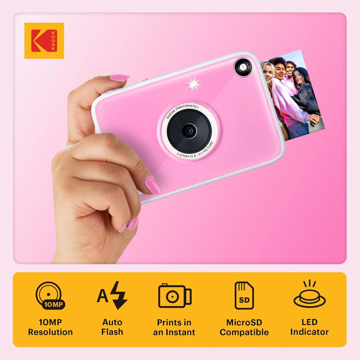 Kodak Printomatic+ Sofortbild Digitalkamera Starter-Set mit Tragetasche (Blau) und 20er Zink-Fotopap