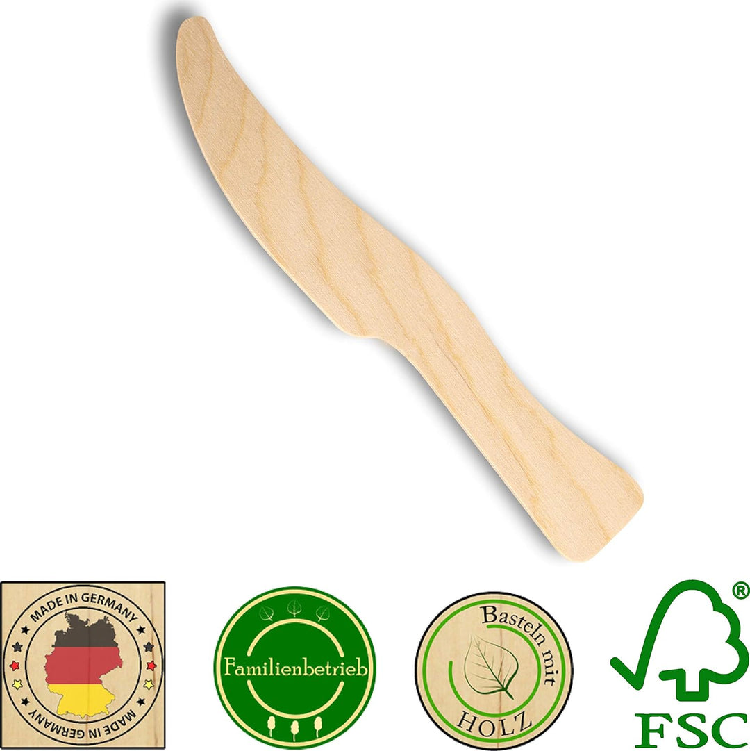 Herr Bo & Co 50 Indianermesser aus 3mm Birkensperrholz, unbehandelt, zum Selbergestalten, 50