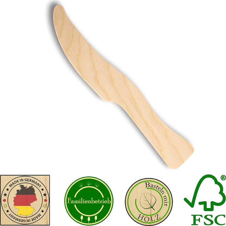 Herr Bo & Co 50 Indianermesser aus 3mm Birkensperrholz, unbehandelt, zum Selbergestalten, 50