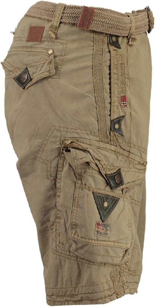 Geographical Norway Herren Kurzehose Perle Cargo Short Kurze Hose Bermuda M Beige, M Beige