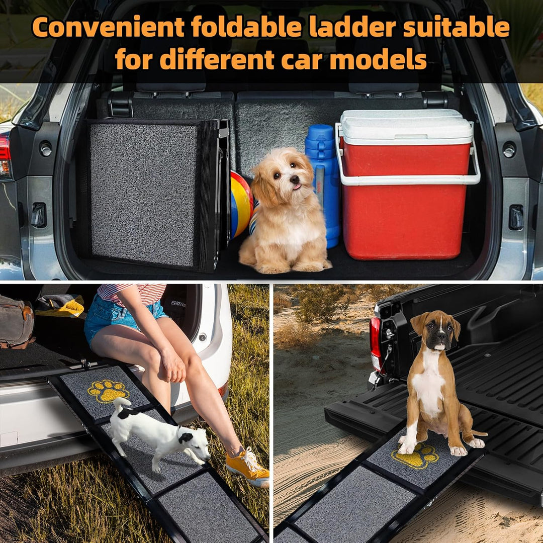 170cm Hunderampe Auto Klappbar Einstiegshilfe Auto für Grosse Hunde Auto mit Rutschfester Teppich Ca