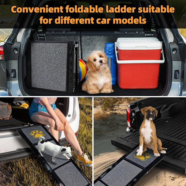 170cm Hunderampe Auto Klappbar Einstiegshilfe Auto für Grosse Hunde Auto mit Rutschfester Teppich Ca