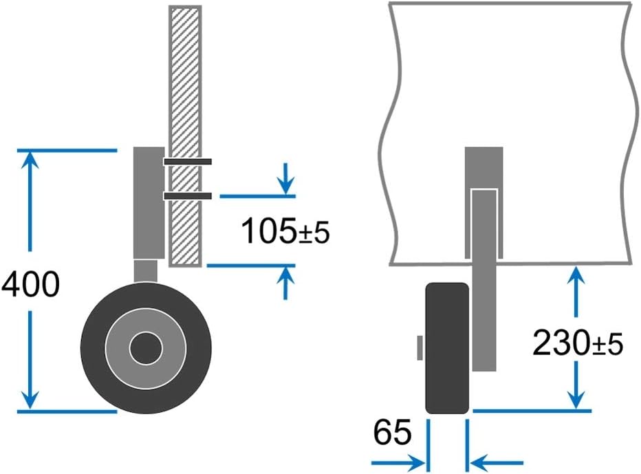 SUPROD Slipräder, Heckräder, Transporträder für Schlauchboot, mit EIN-Hand Bedienfunktion, HD200, Ed